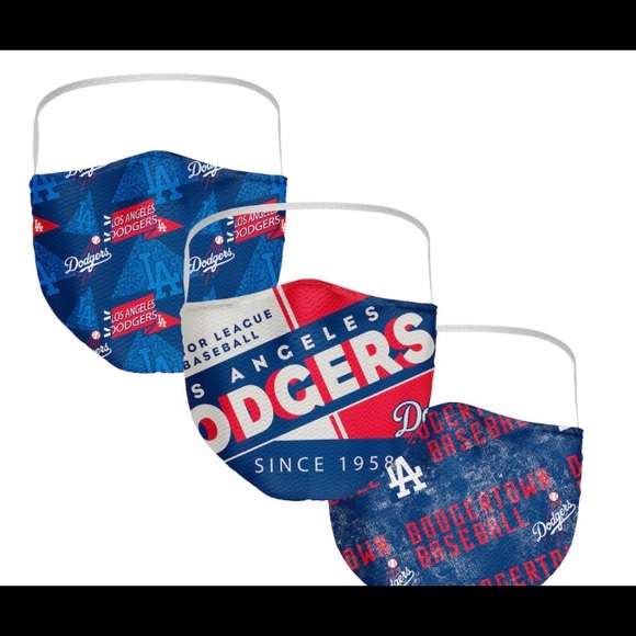 Los Angeles Dodgers Face Covering 3-Pack - Picture 1 of 6